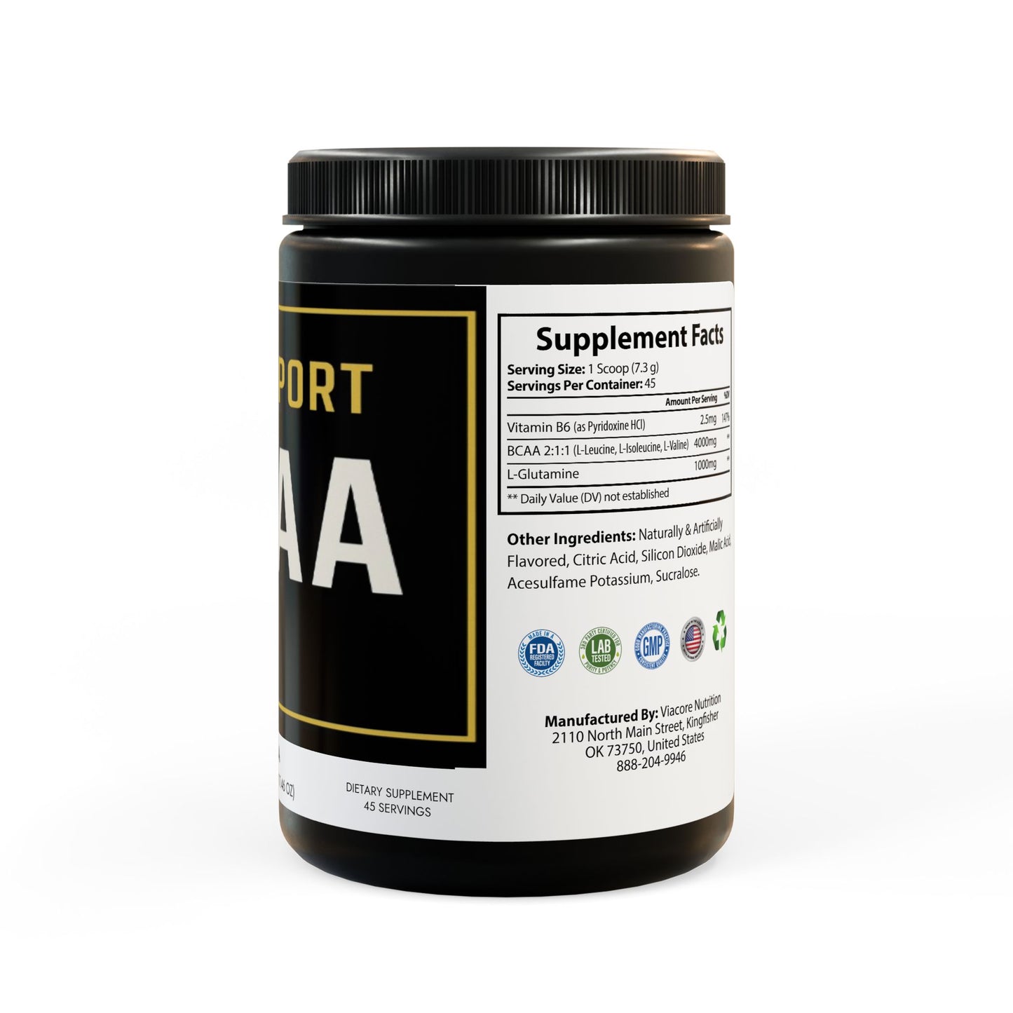 BCAA Supplement, Watermelon (325g, 11.46oz, 45 servings)